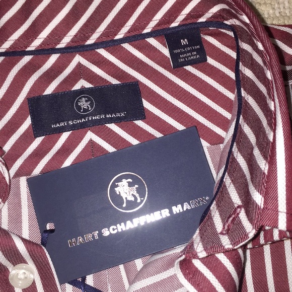 NEW HART SCHAFFNER MARX Striped Button Down-Size M - Picture 4 of 5